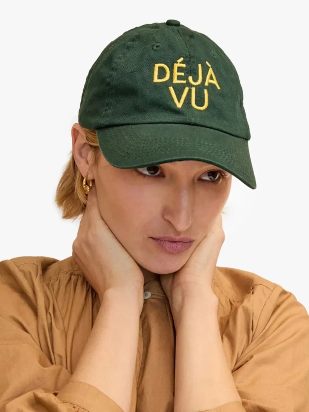 Clare V. Baseball hat Déjà Vu Embroidered Green